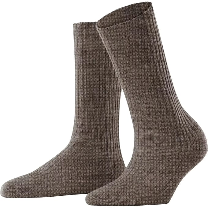FALKE Cosy Wool Boot eenkleurig wol sokken dames bruin - maat 35-38