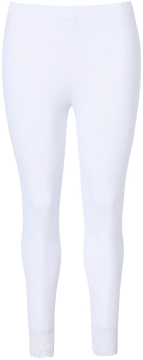 Ulla Popken - Dames - Legging kanten zoom - Sneeuwwit - Maat 66+