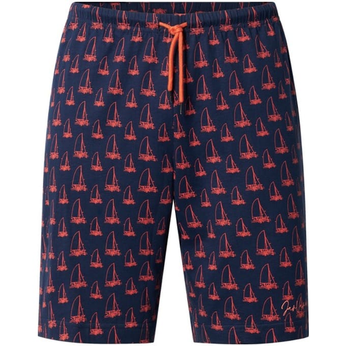 Jan Vanderstorm herren Korte Pyjamabroek - 72/74 - donkerblauw - Plus Size