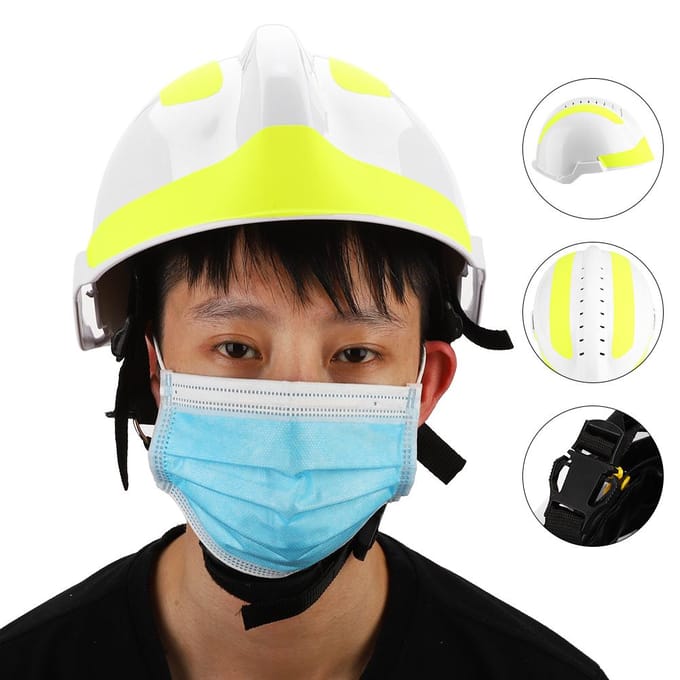 Brandweerman Veiligheidshelmen Anti-impact Beschermende Werkplek Noodredding Bouwhelm yellow