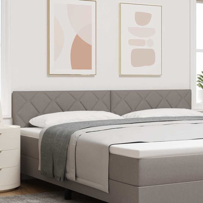 vidaXL - LED - Hoofdbord - Taupe - 200 - cm - Stof