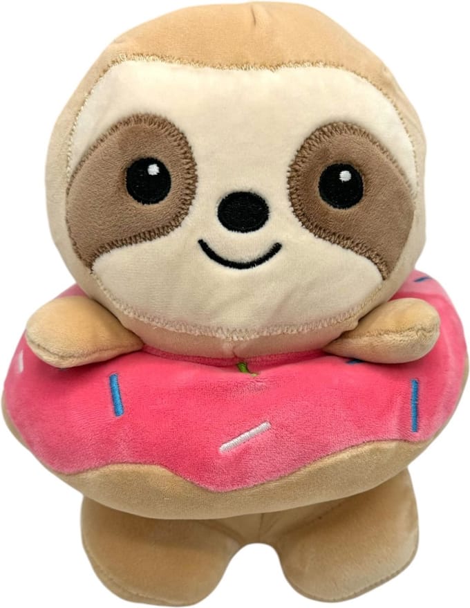 Kawaii Kuties - Donut Luiaard knuffel - 23 cm - Pluche