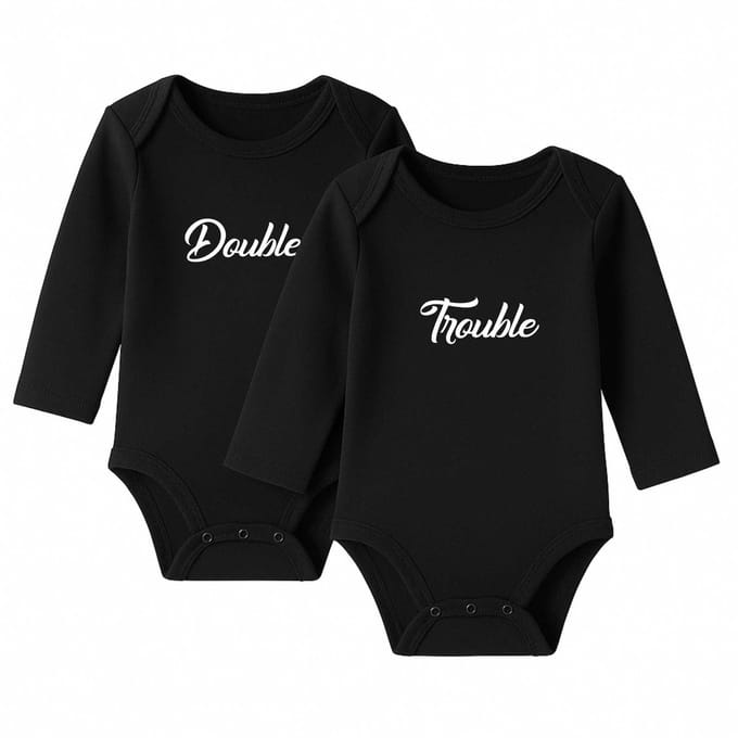 Romper Double Trouble - zwart - lange mouw