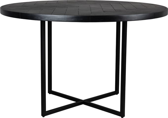 Dutchbone Class Eettafel Rond 120 cm Acaciahout Zwart