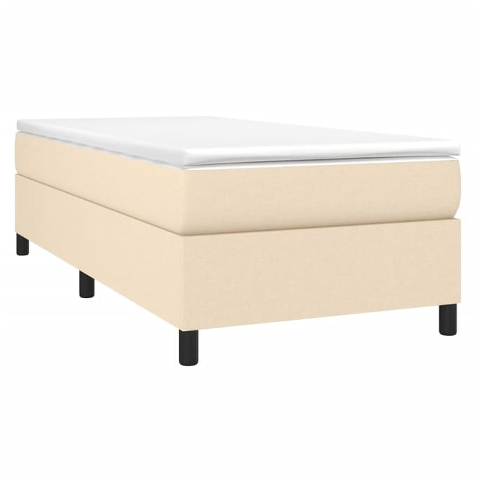 vidaXL - Boxspring - bed - 100x200 - cm - stof - crèmekleurig