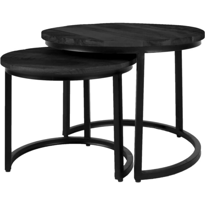 Home67 Industriële salontafel set van 2 alex mangohout