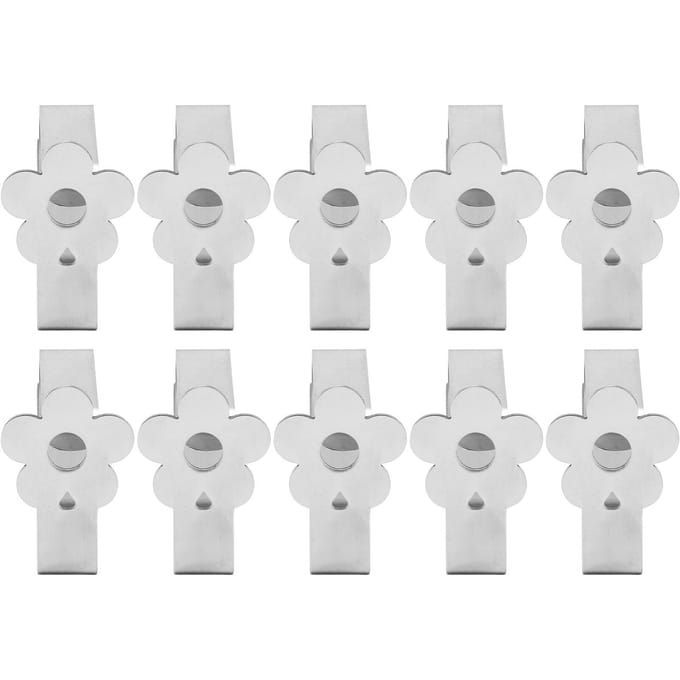 10 pcs Pinces de Nappe Multiusage Épaissies Solides en Acier Inoxydable Support de Nappe pour Extérieur et Intérieur Argent white
