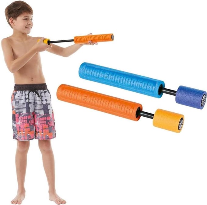 Waterpistool foam - 33 cm - multi kleuren - waterspuiter - buitenspeelgoed