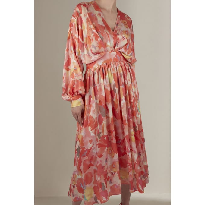 Stenströms Edvina Dress Orange Pattern Größe: XS | Maxikleider Outlet | Damen | Orange