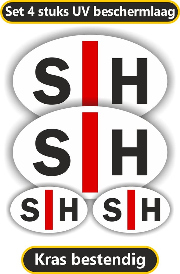 Jerma - SH - Slechthorend Embleem sticker set 4 st - 2 st 10x6 - 2 st 5x3 cm - Vinyl - zelfklevend