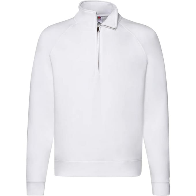 Fruit of the Loom Heren Premium Effen Quarter Zip Raglan Sweatshirt (Wit)