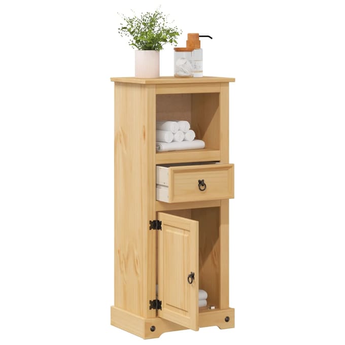 vidaXL - Badkamerkast - Corona - 45x33x110 - cm - massief - grenenhout