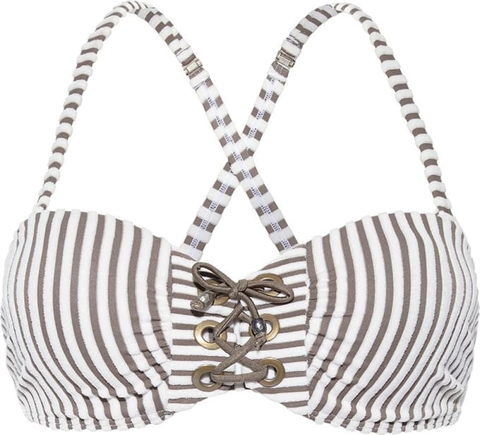 Beachlife bikinitopje Taupe Striped maat 38C