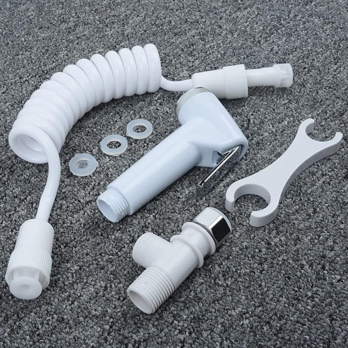Handdouche Set - Toilet Sproeier - Persoonlijke Hygiëne - Verstelbare Waterdruk - 1.5 Meter Slang - Wit