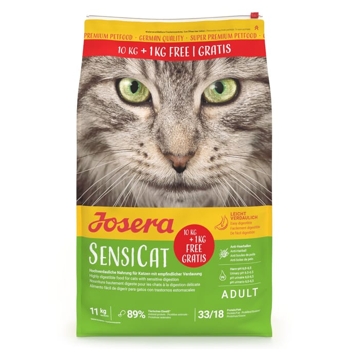 10 kg + 1 kg gratis! Josera droogvoer voor katten 11 kg - SensiCat 10 + 1 kg