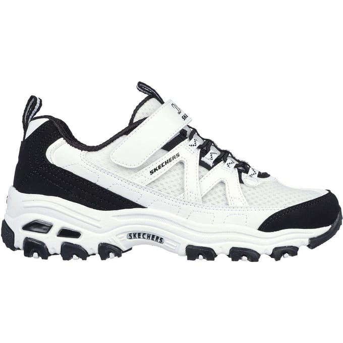 Skechers DLites Chunky platte sneakers voor kinderen (Wit, Zwart)