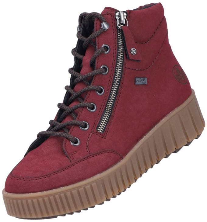 Rieker dames TEX platform enkellaars rood gevoerd