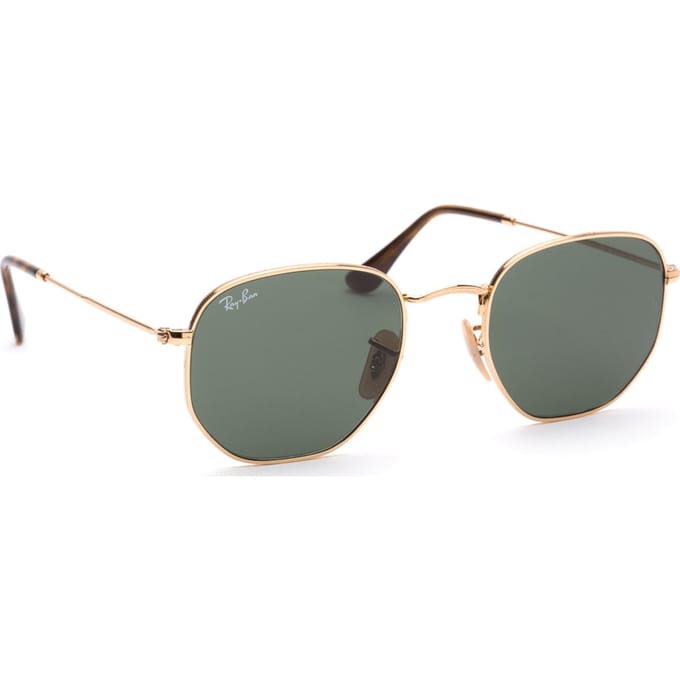 Ray Ban RB3548N 001 Hexagonal Flat Lenses Goud – Metaal – Groen Klassiek G-15 – 51mm