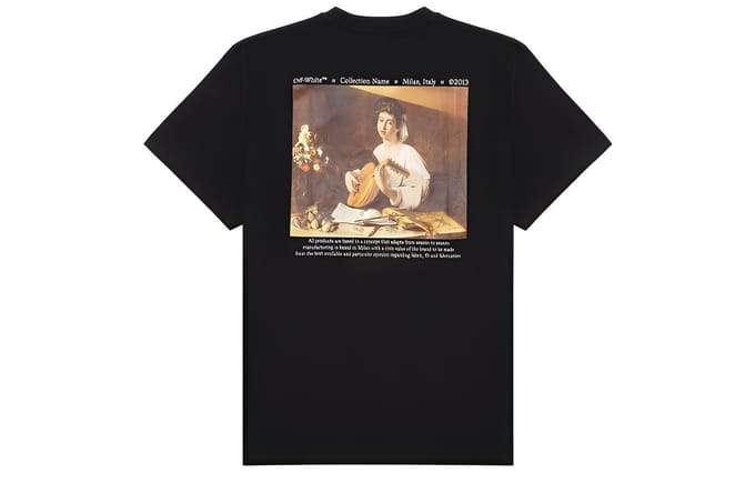 Off-White Caravaggio Korte Mouw Overhemd Zwart/Multicolor Heren Tops OMAA038F21JER0061084 S gray
