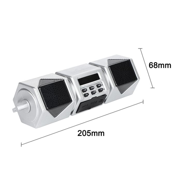 Motorfiets Stereo Speaker BT Stuurbevestiging MP3 Speler of Versterker Systeem Waterdichte Ondersteuning zilver