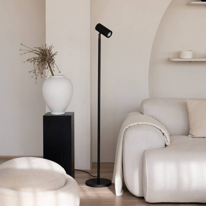 GOOD&MOJO Vloerlamp Java - Zwart - Ø23cm - Bohemian - Staande lampen voor Woonkamer - Slaapkamer