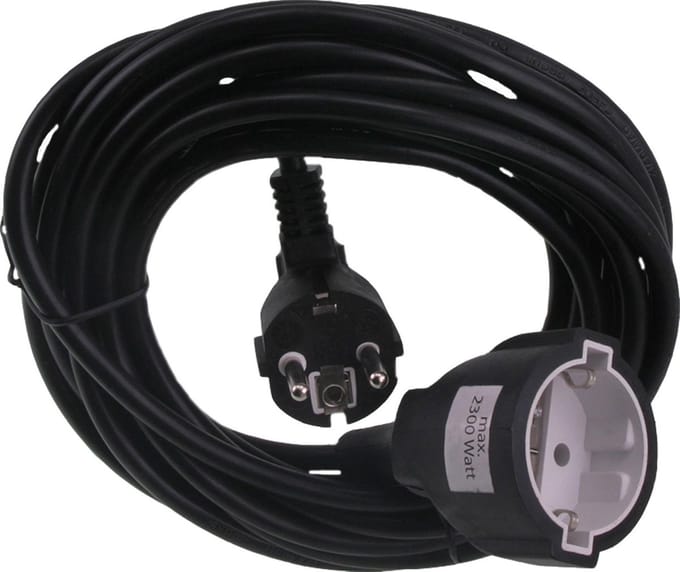 Q-Link verlengsnoer - randaarde - 3500W - 3 x 1.5 mmÂ² - 5 m - zwart