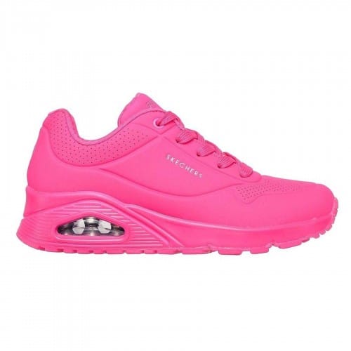 Skechers Dames Uno Stand On Air Wedge Sneakers (Felroze)