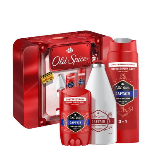 Old Spice Captain Cadeauset in Metalen Blik – 3 Stuks