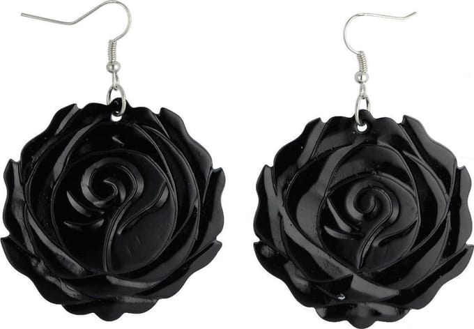 Behave Oorbel hanger 5cm lengte bewerkt met een bloemvormige schelp - roos