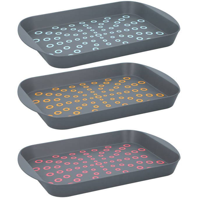 Dienblad Anti-Slip 29,5x44x4,5cm 3 Assorti