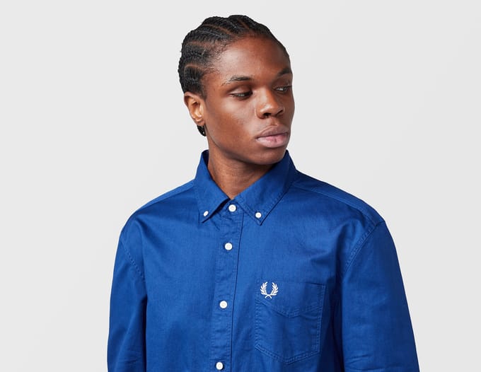 Fred Perry Relaxed Washed Twill Shirt, blauw