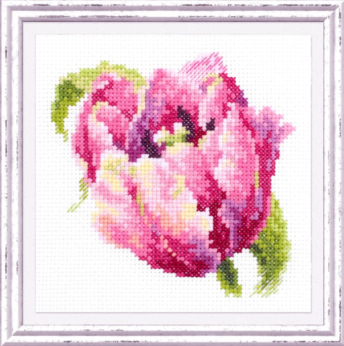 Borduurpakket Roze Tulp - Chudo Igla