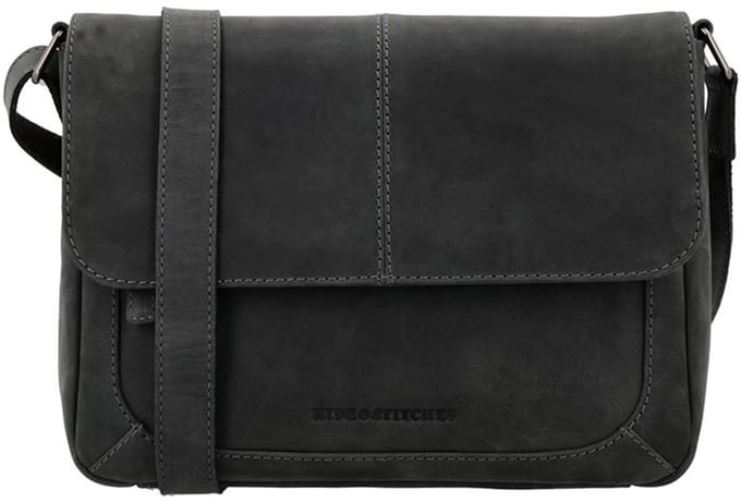 Hide & Stitches Schoudertas met Overslag Idaho Zwart