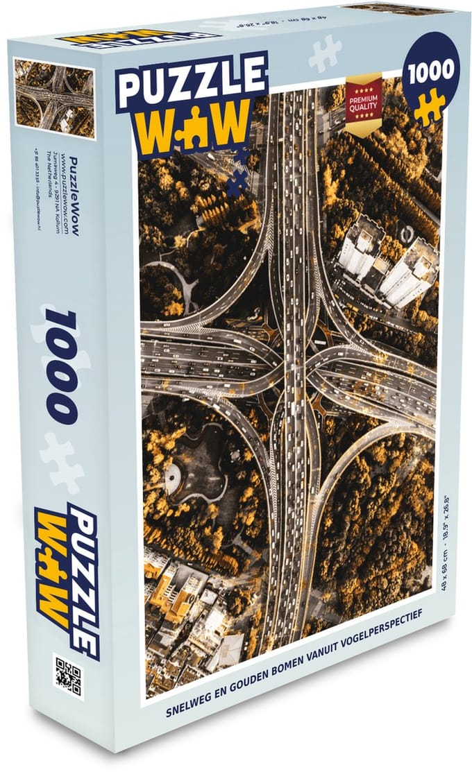 Puzzel Goud - Snelweg - Bomen - Legpuzzel - Puzzel 1000 stukjes volwassenen