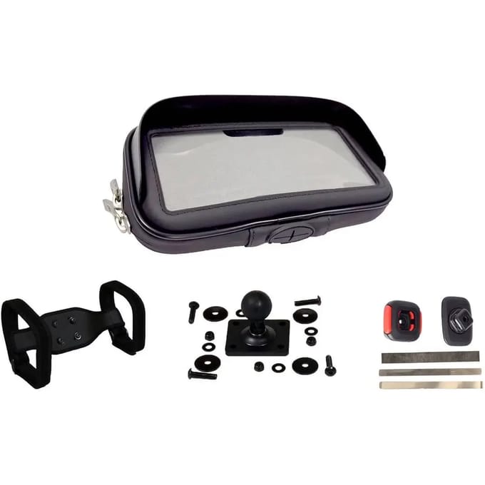 Motorfiets smartphone houder 3 houders easy fix + easy ball + velcro Tecnoglobe Easy GT Plus Horizontal
