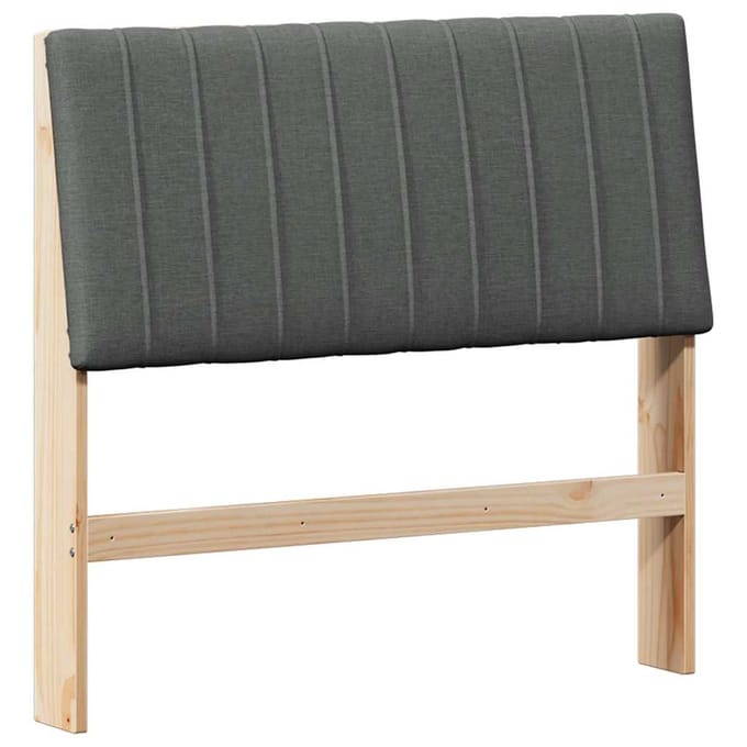 vidaXL Gestoffeerd hoofdbord Donkergrijs 100 cm Massief grenenhout