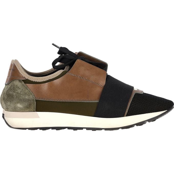 Balenciaga Race Runner Sneakers in Multicolor Leer en Suède