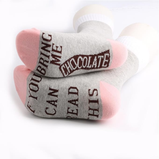 Grappige Nieuwigheidssok Unisex Funky Letterprint Design Casual Sokken roze