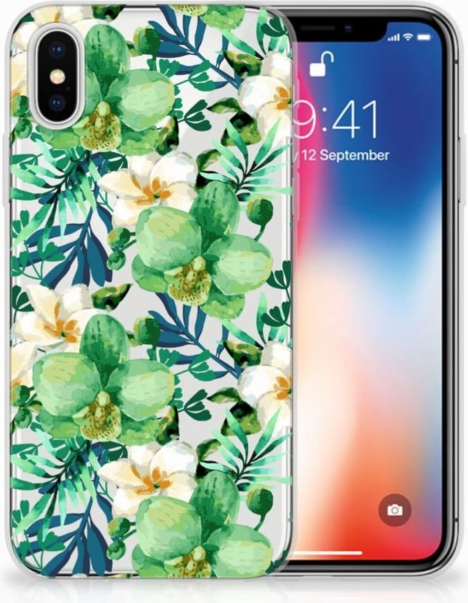 Apple iPhone X | Xs TPU Case Orchidee Groen