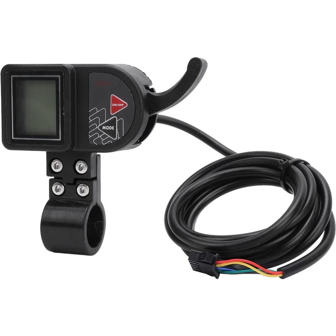 Elektrische Fiets Paneel 3 Niveaus Achtergrondverlichting LCD Display Waterdicht Fiets Stuur Meter 48V black