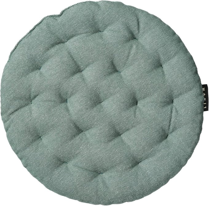 Linum Pepper Elegant Round Seat Cushion Diameter 37 cm 100% Cotton Machine Washable Dark Grey Turquoise