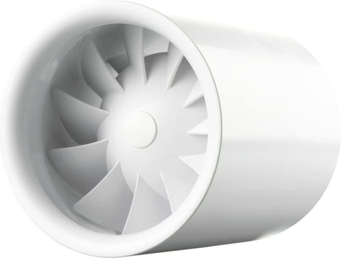Stille Ventilator voor Afzuiging met Ø 125 mm Aansluiting