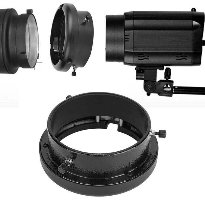 NiceFoto SN-10 Camera Licht Mini Mounts to voor Bowens Mount Ring Adapter black