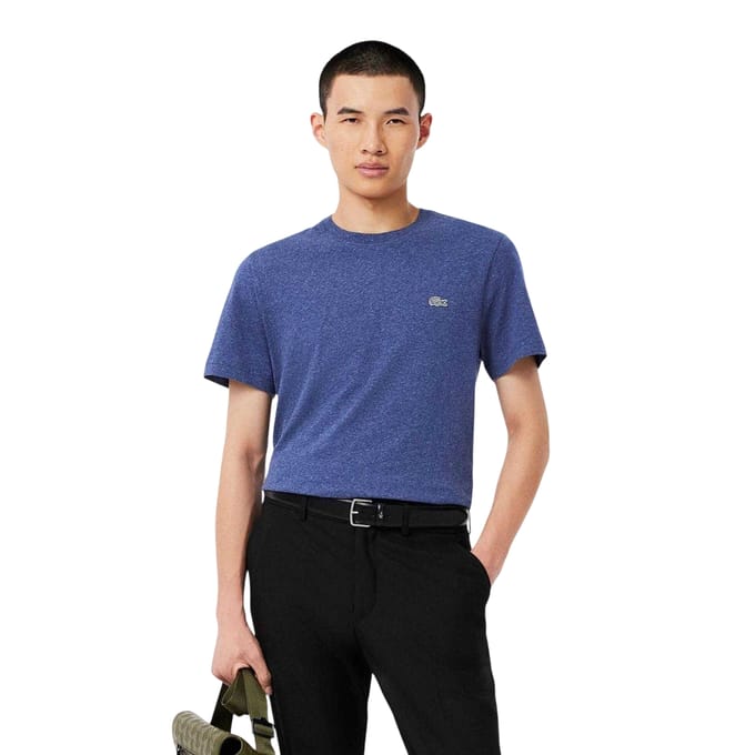 Lacoste Heren T-shirt van gemerceriseerd katoen (Marine)