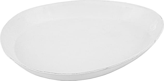 HomeBound by KY | Tray organisch hammered wit | 16x12x1cm | tray wit organisch hammered