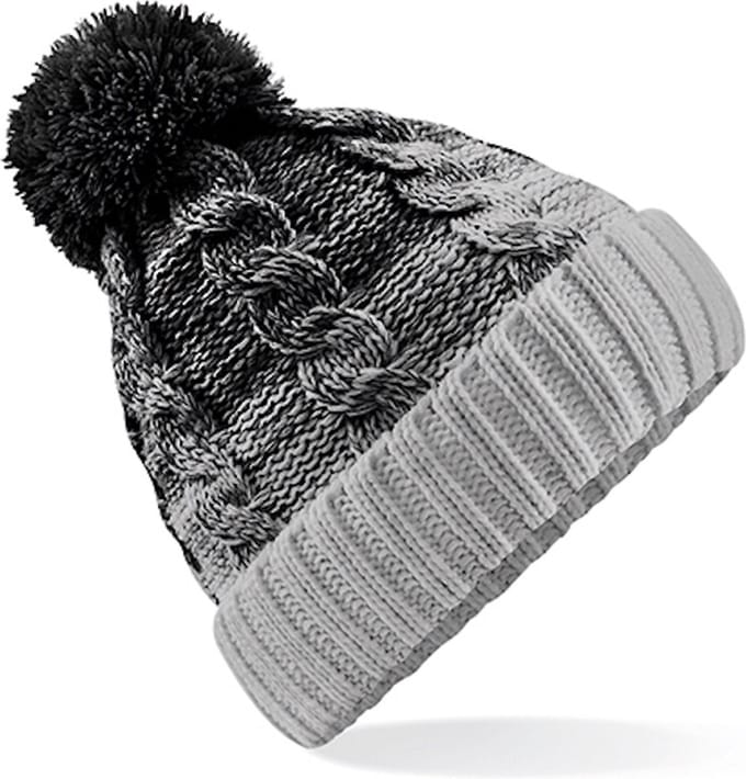 Beechfield 'Ombré Beanie' Zwart/Lichtgrijs