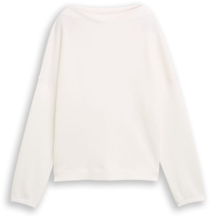 Tom Tailor - Sweatshirt met opstaande kraag - Maat S - Whisper White