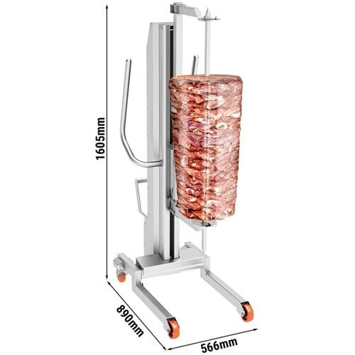 GGM Gastro Kebablift voor diverse döner­spiesen - max. draagvermogen: 350 kg zilver
