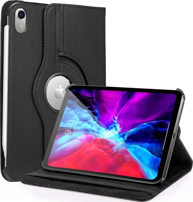 Hoes geschikt voor iPad Mini 6 - 360° draaibare Bookcase - Zwart