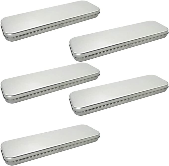 Dailygoods- Pennenetui 5 x Metalen - Inklapbaar Blikje